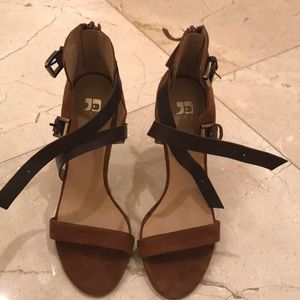 Suede with leather straps 3 inch stilettos